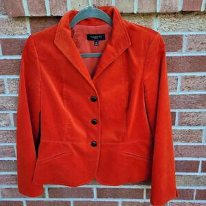 Talbots Blazer Suit Coat Women's Size 10 Petite Velvet Orange Lined
